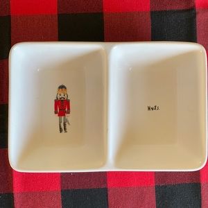 Rae Dunn Nutcracker two-bowl “nuts” Christmas tray